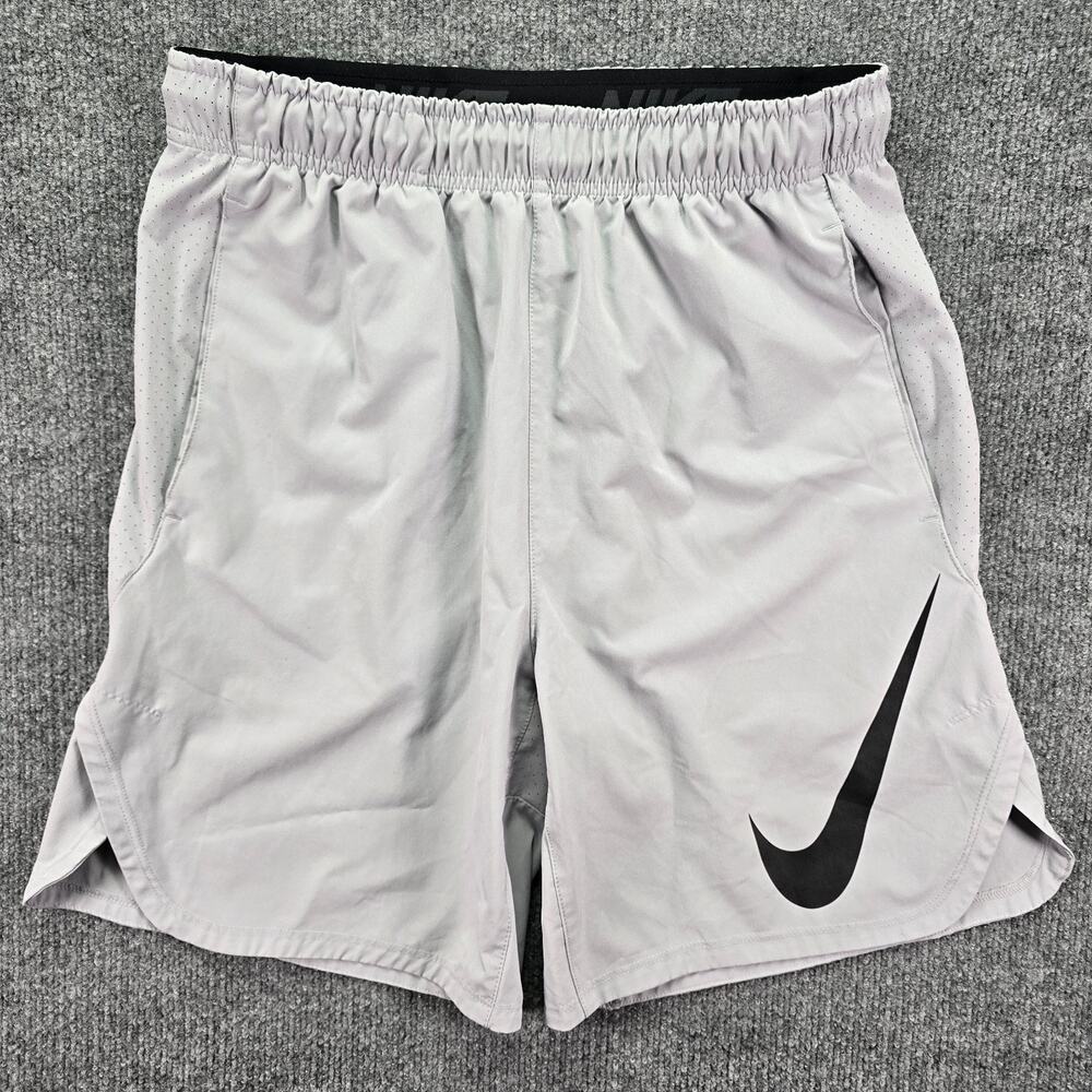 Nike Dri-Fit Hyperspeed Shorts Mens Medium Light Gray Black Stretch Performance